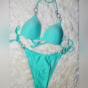 Shein bikini set, aqua blue, Size L